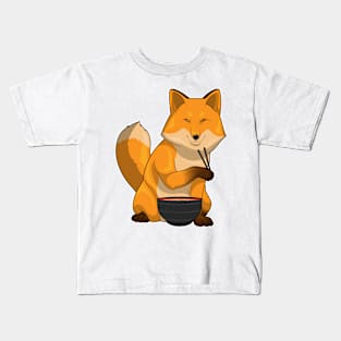 Fox Ramen Bowl Kids T-Shirt